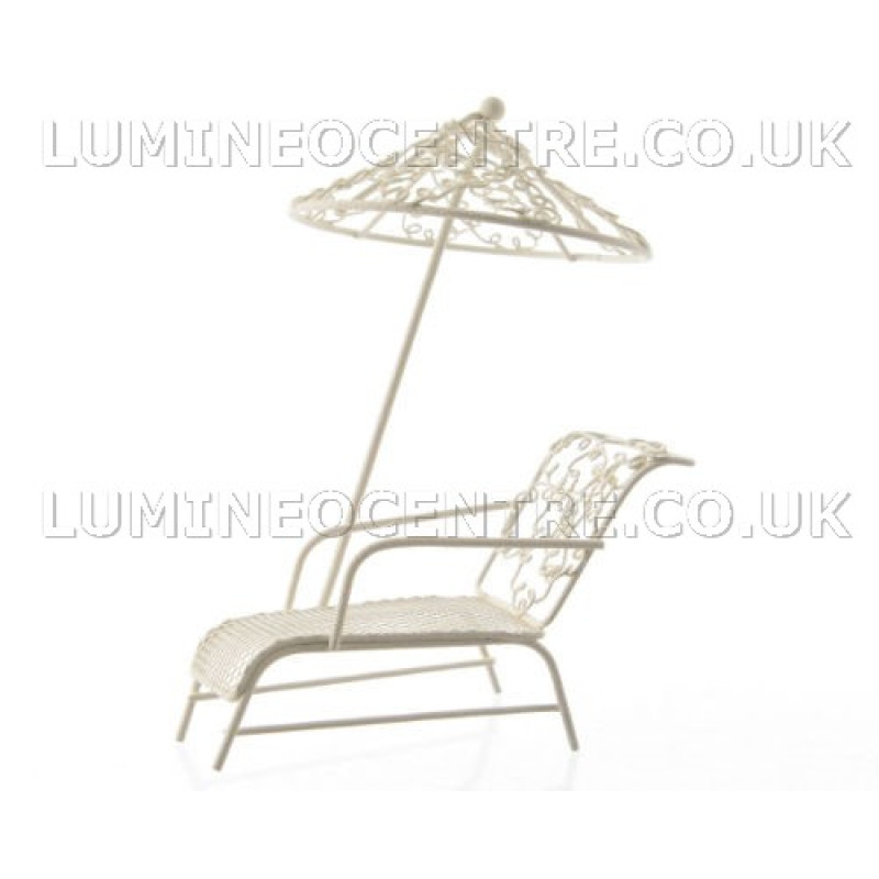 Bloomits Miniature Garden Fairy Sun Lounger and Parasol