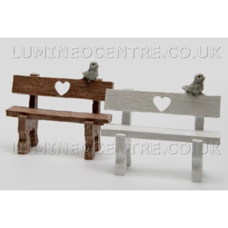 Bloom'its Miniature Wooden Bench Available in White or Brown