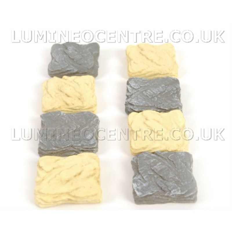 Bloom'its Miniature Grey or Cream Stone Effect Path Stepping Stones Square