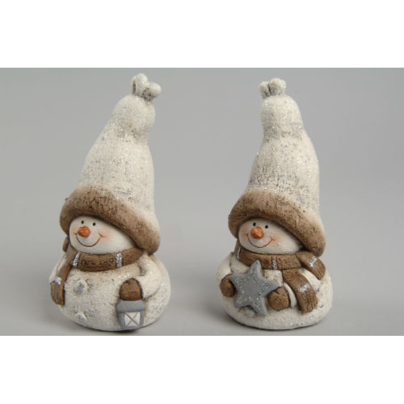 Pair of Pot Snowman Figures