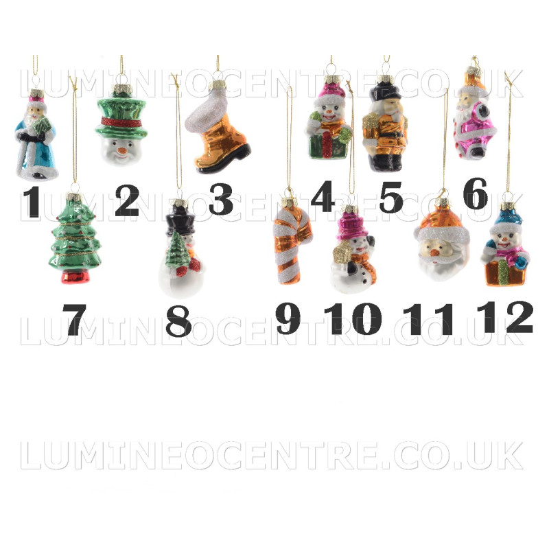 7cm Christmas Themed Baubles 12 Designs Available