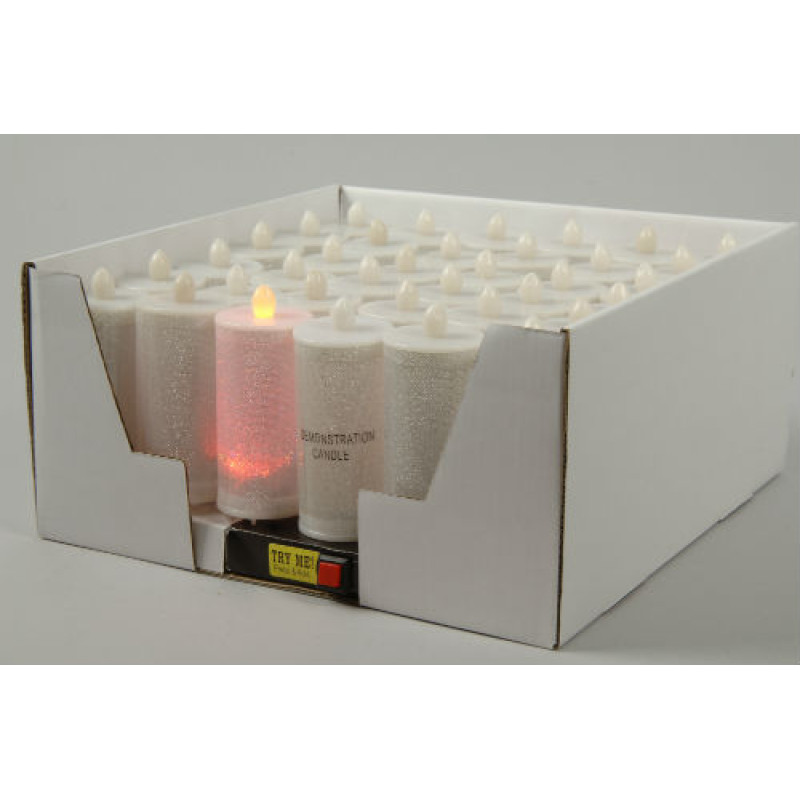 Lumineo Led Colour  Change Glitter Candle