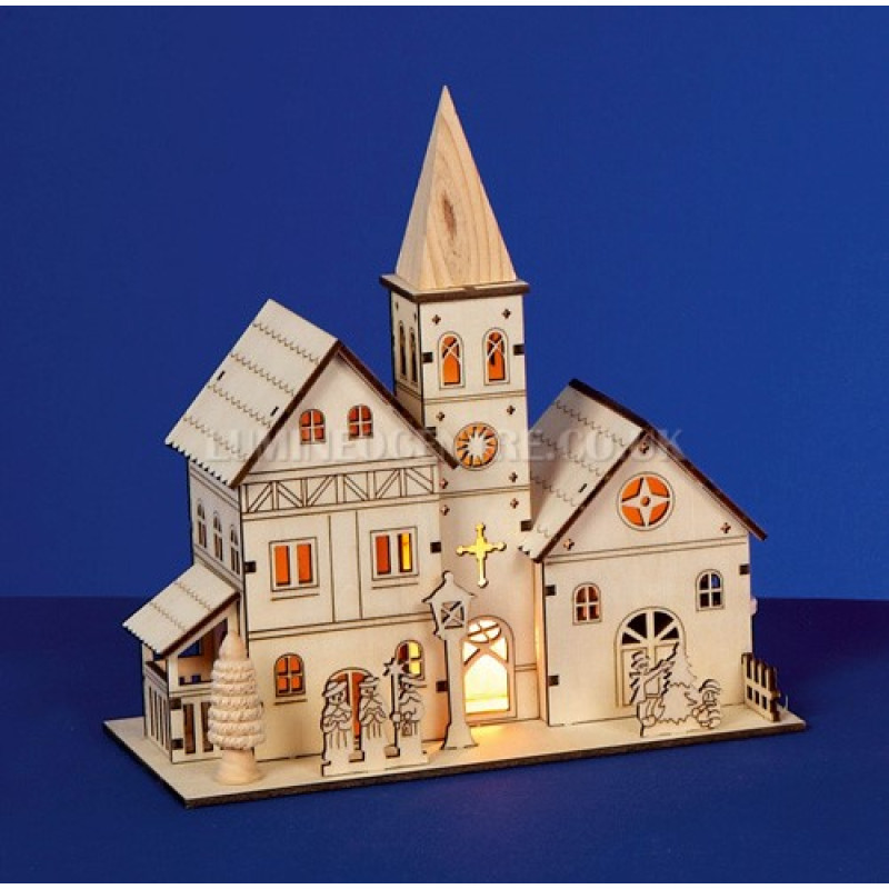 Premier 21cm Lit Wooden Church