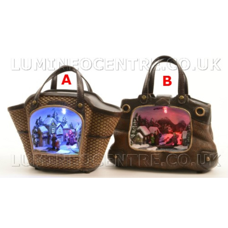 Lumineo LED Handbag Christmas Scene With Mechanical Display