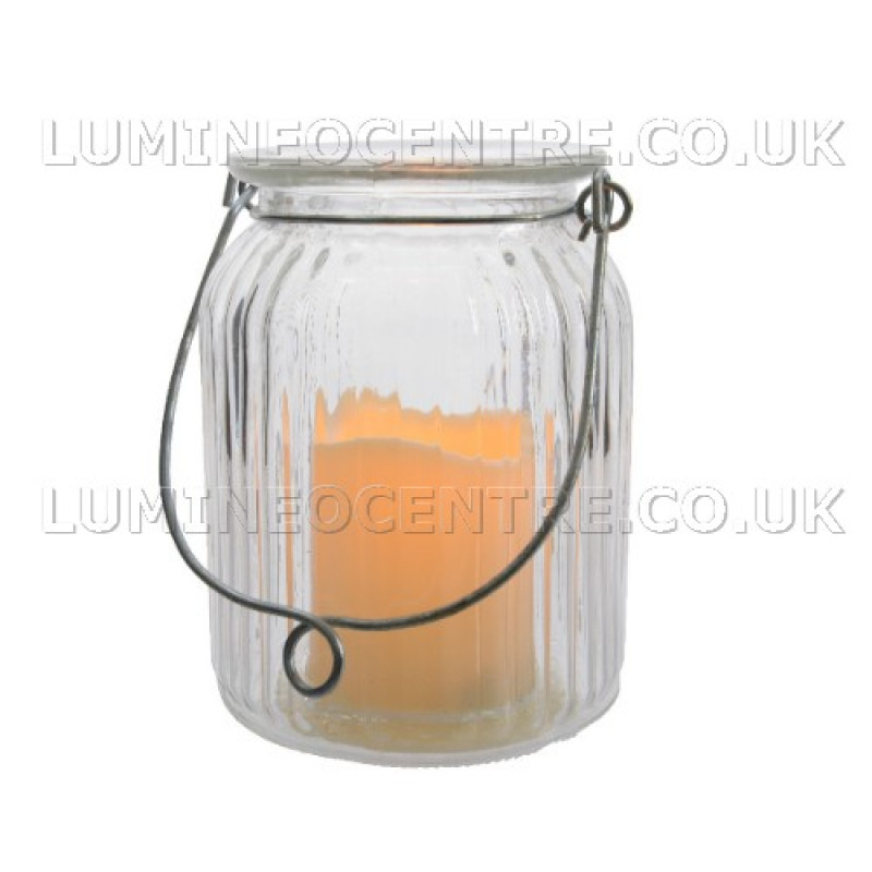 Lumineo LED Flicker Flame Candle in Glass Jar