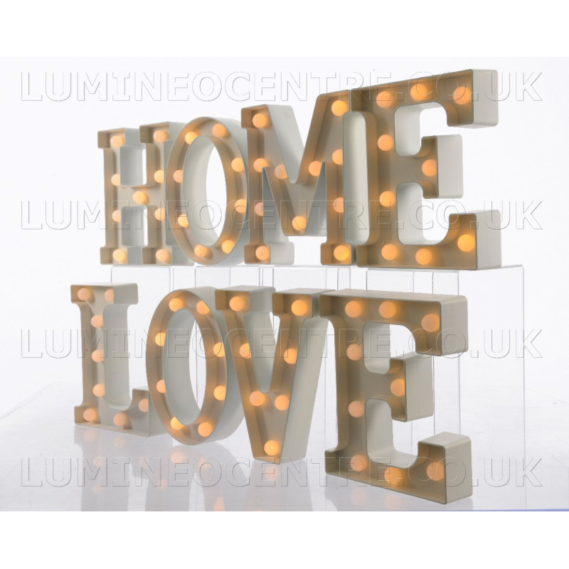 Lumineo Warm White LED Love or Home Text