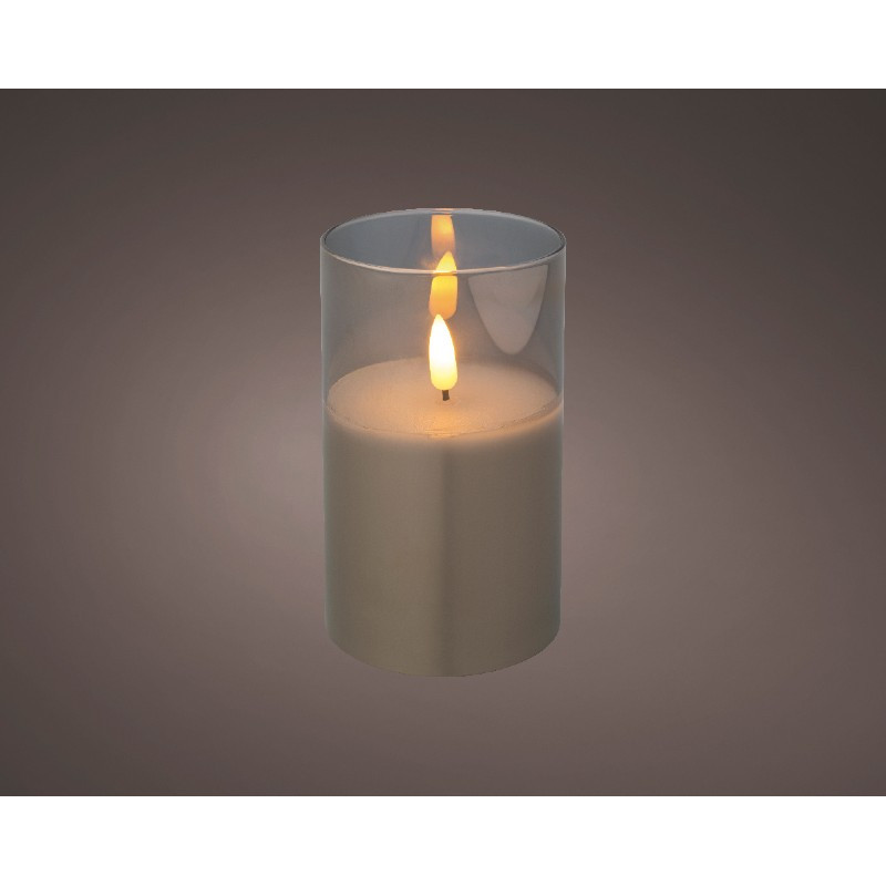 Lumineo LED Flicker Flame Wax Candle in a Glass