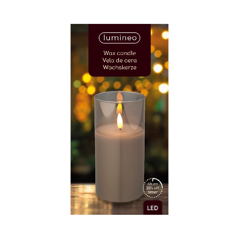 Lumineo LED Flicker Flame Wax Candle in a Glass