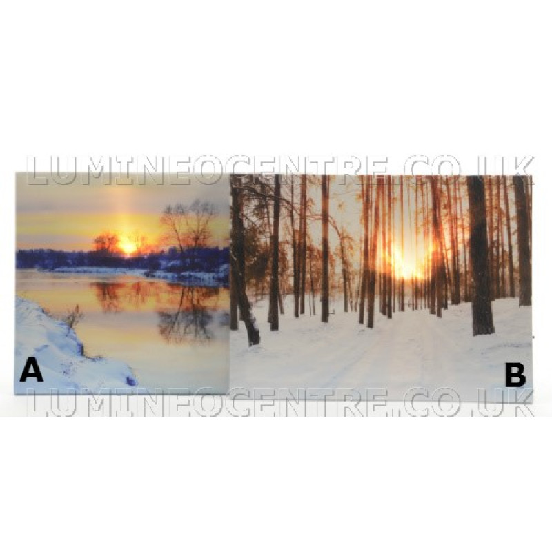 Lumineo LED Winter Sunset Canvas 40 x 60cm