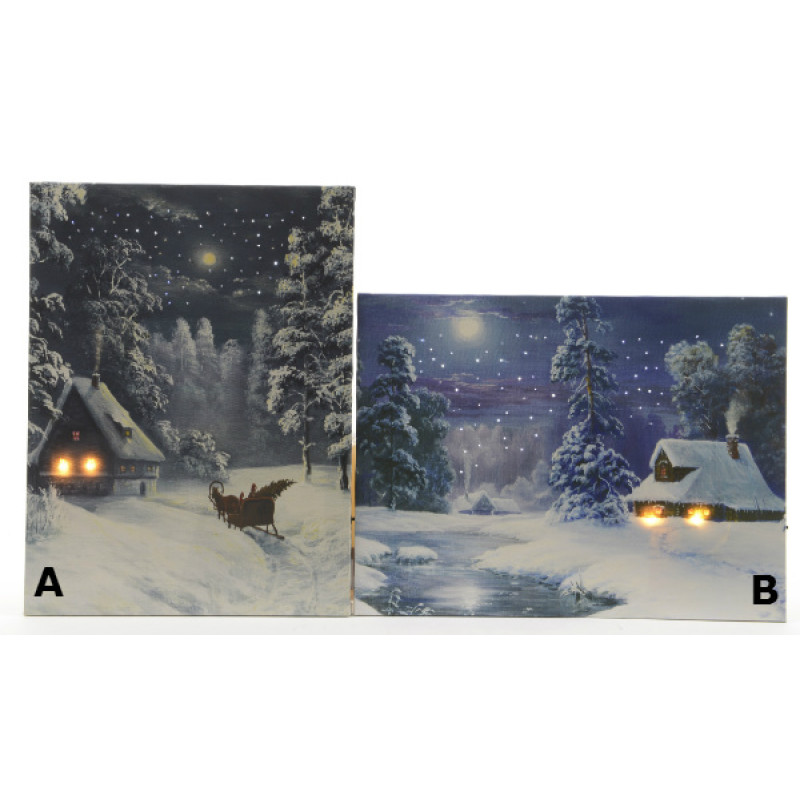 Lumineo LED Winter Landscape Canvas 30 x 40 cm Choice of Two Designs