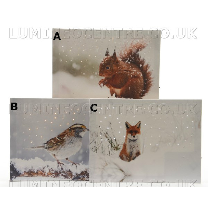 Lumineo LED Winter Animals Canvas 30 x 40cm