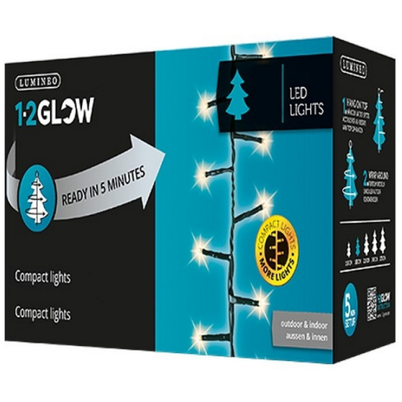 Lumineo 1-2 Glow 8 Function Classic Warm White LED Compact Twinkle Lights