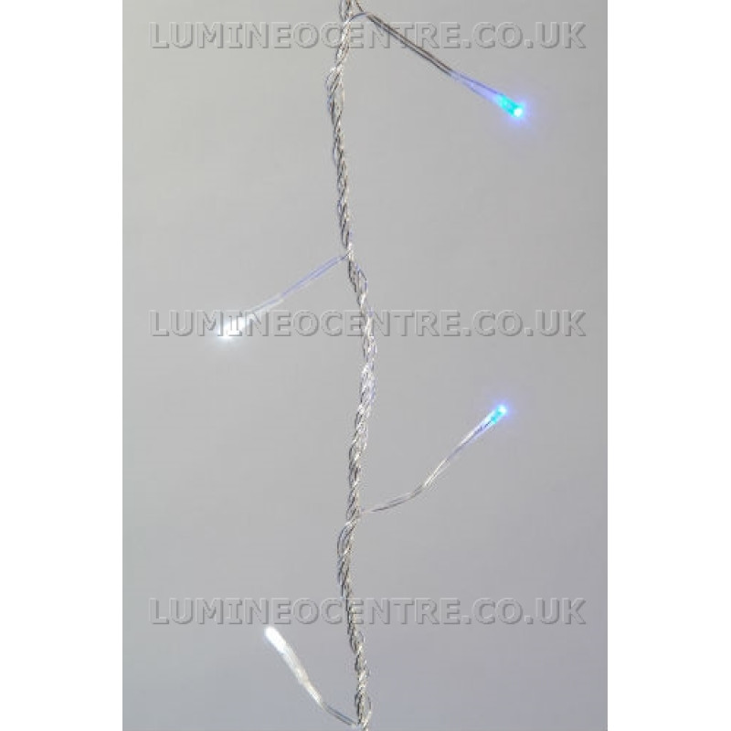 Lumineo Blue and White 360 LED Twinkle Lights 27m Transparent Cable Indoor or Outdoor Use