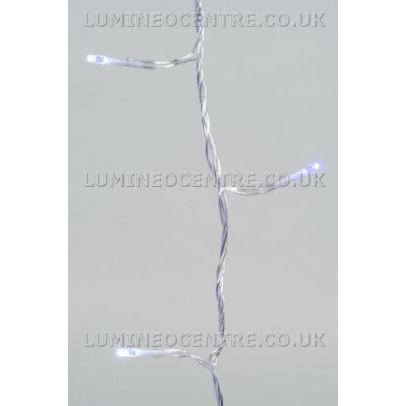 Lumineo Blue and White 240 LED Twinkle Lights 18m Transparent Cable Indoor or Outdoor Use
