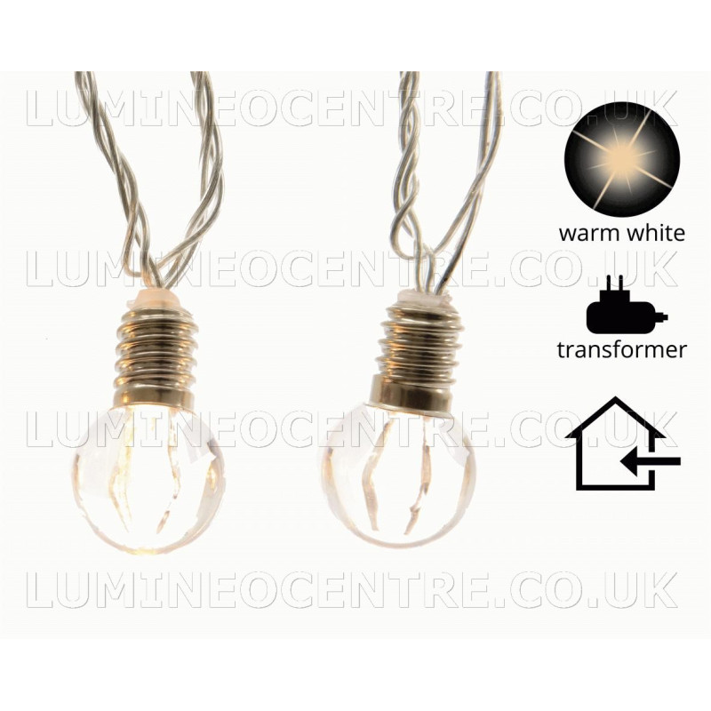 Lumineo 20 Warm White LED Light Bulb Shape Bauble Lights