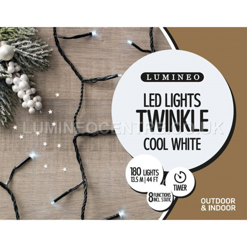 Lumineo 180 LED Twinkle Lights Indoor or Outdoor Use