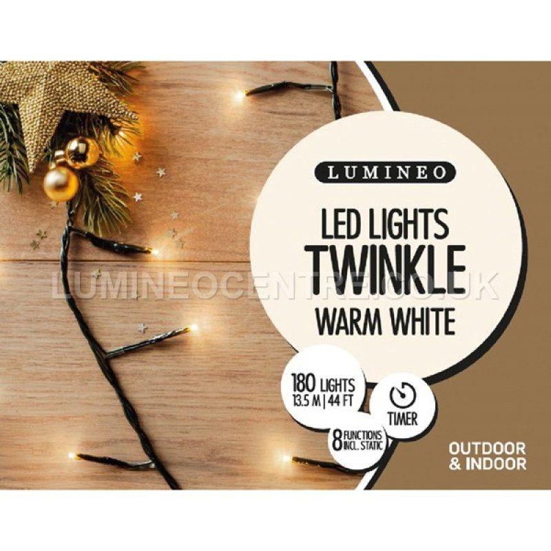 Lumineo 180 LED Twinkle Lights Indoor or Outdoor Use