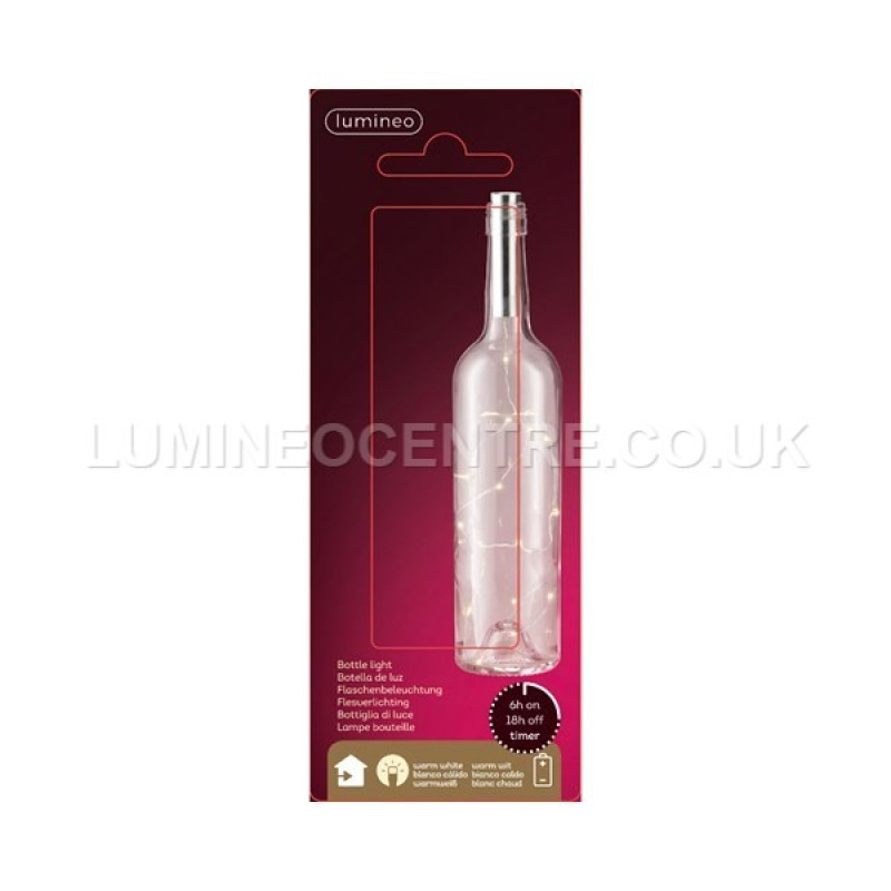 Lumineo Chrome Warm White Micro LED Bottle Light