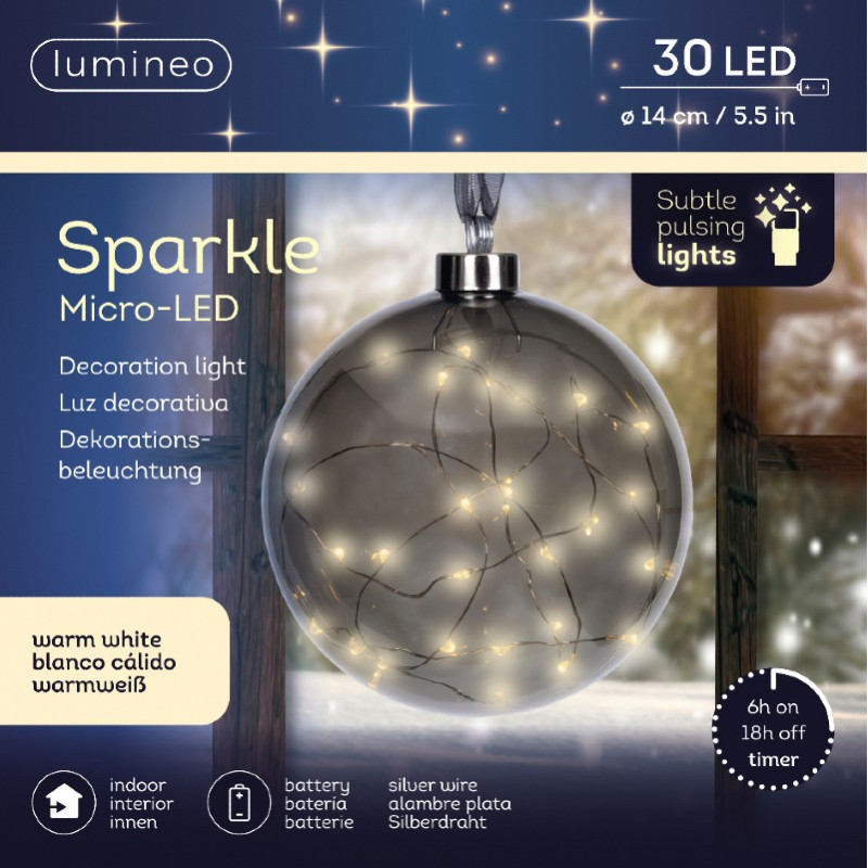 Lumineo Anthracite Subtle Light Hanging Glass Ball