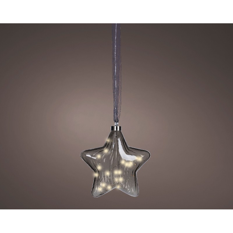 Lumineo Anthracite Subtle Light Hanging Glass Star