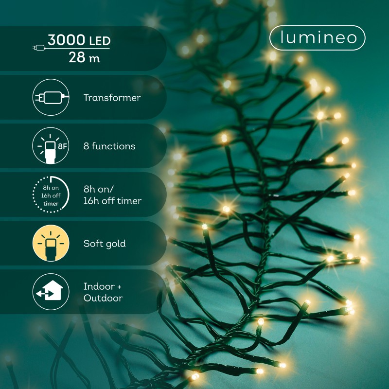 Lumineo 300  LED Soft Gold Cluster Lights