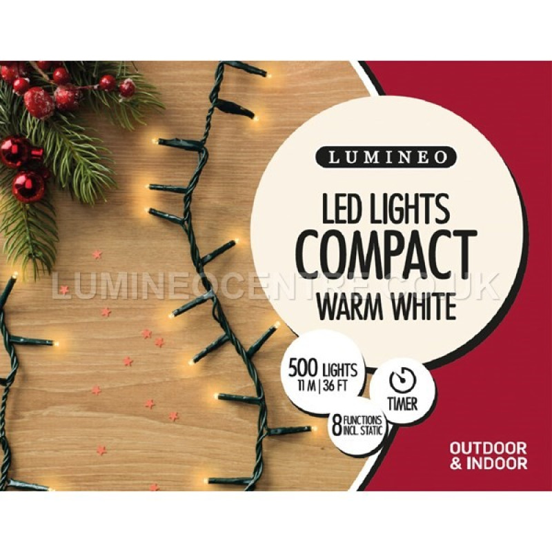 Lumineo 500 LED Compact Timer Twinkle Lights
