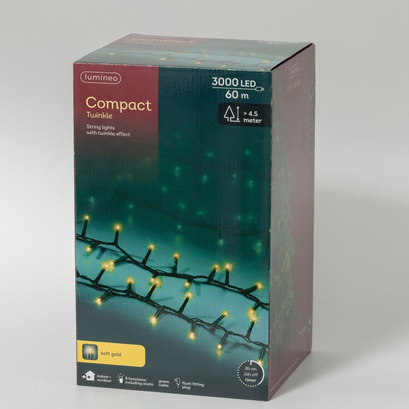 Lumineo 3000 LED Compact Timer Twinkle Lights