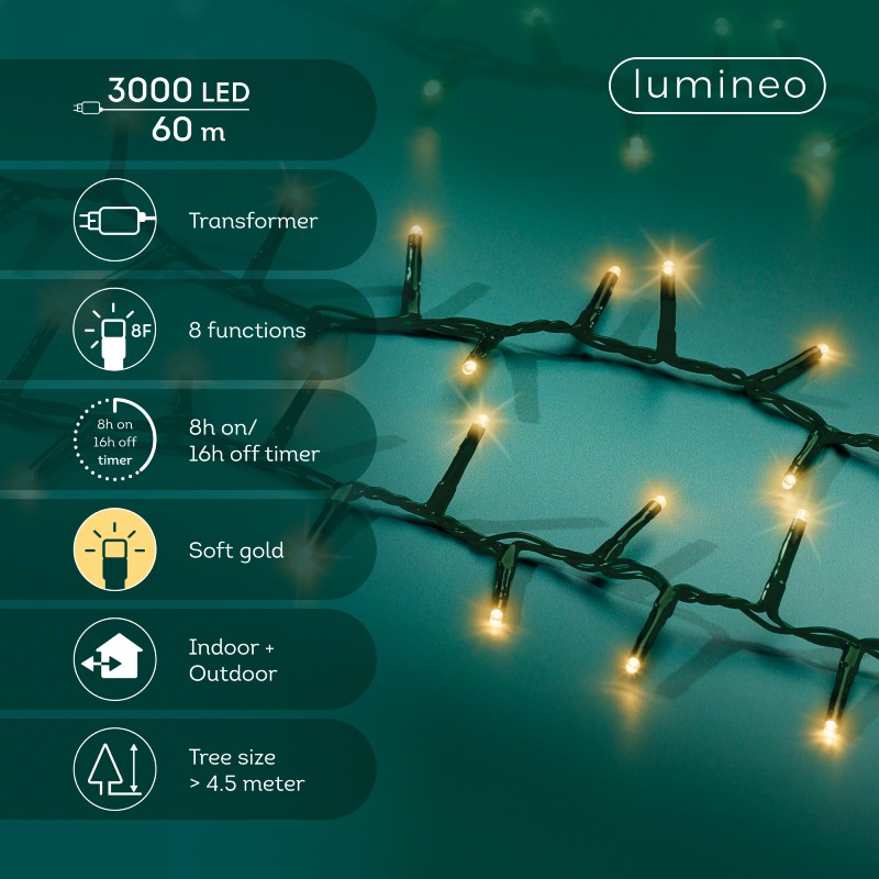 Lumineo 3000 LED Compact Timer Twinkle Lights