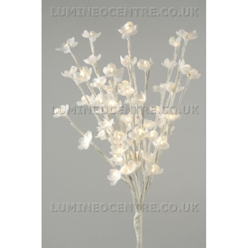 Lumineo Warm White 60 LED White Petal 50cm Flower Lights 