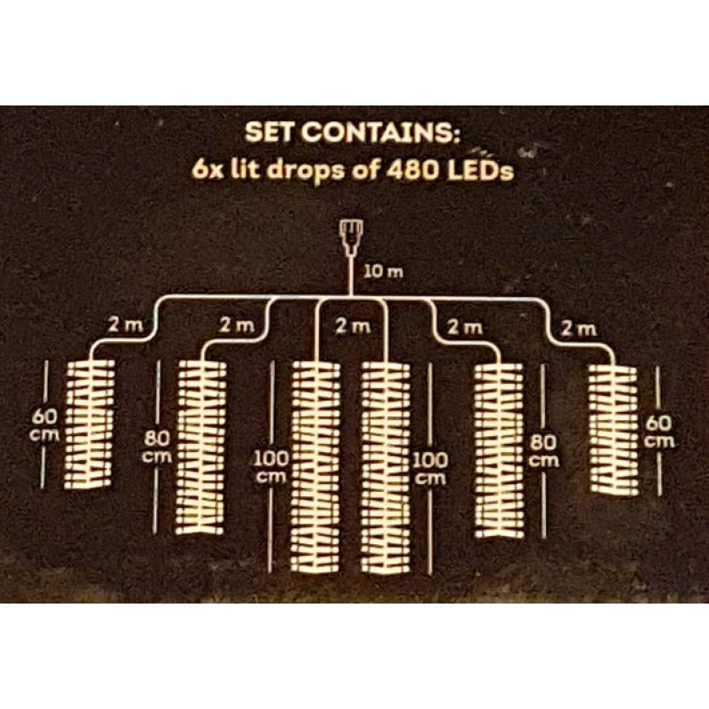 Lumineo LEDs Connect 480 LED Tree Cascade Twinkle Lights Extension Set 2019 Onwards