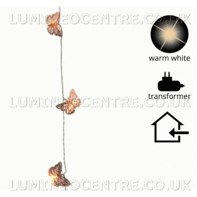 Lumineo 3.8m 20 Warm White LED Butterfly Design Decoration Lights