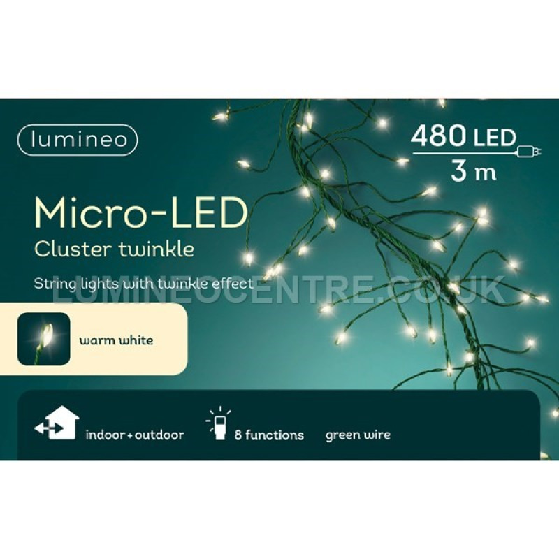 Lumineo 480 Micro LED Cluster Twinkle Lights