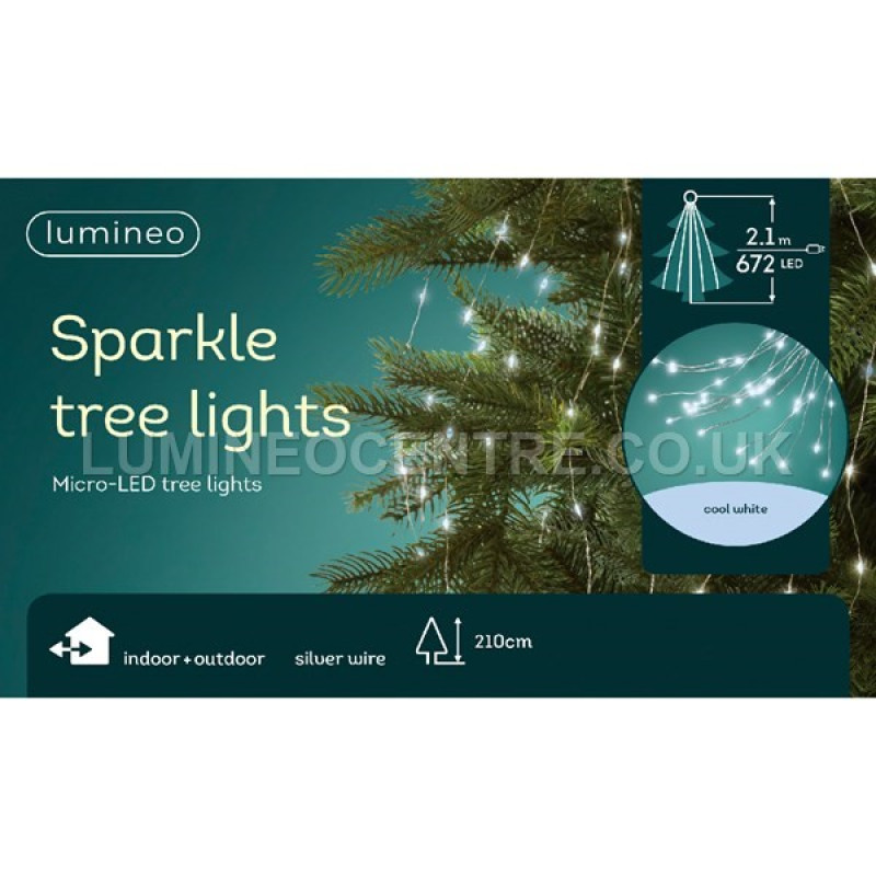 Lumineo 2.1m 672 LED Micro Static Sparkle Tree Lights