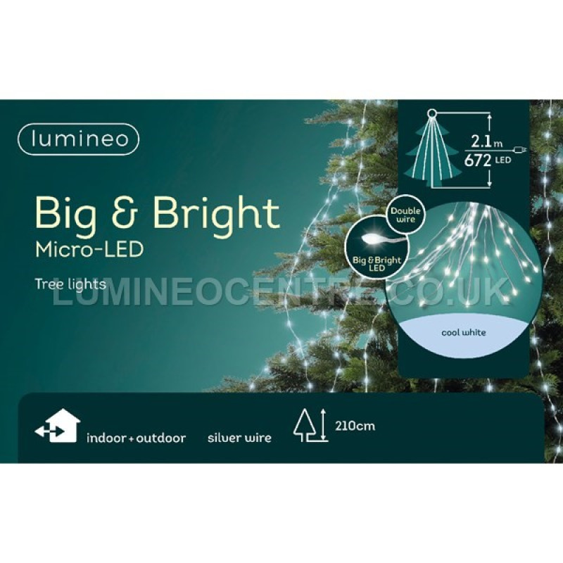 Lumineo 2.1m 672 LED Micro Static Extra Bright Sparkle Tree Lights
