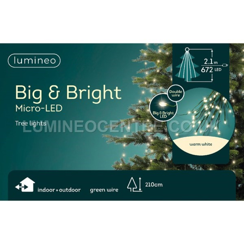 Lumineo 2.1m 672 LED Micro Static Extra Bright Sparkle Tree Lights