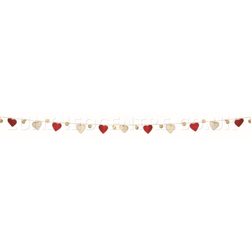 Premier 155cm Wooden Heart Garland Decoration