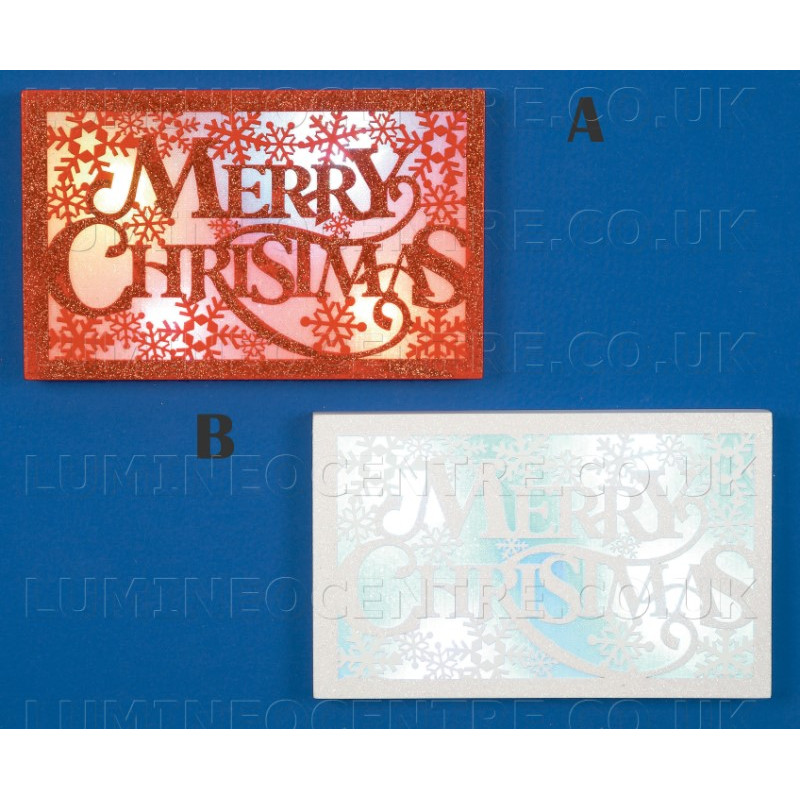 Premier  Wooden Merry Christmas Colour Changing LED Plaque