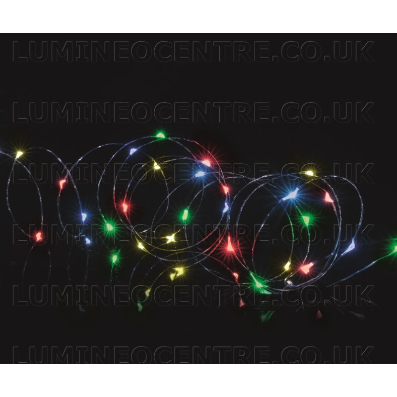 Premier 5m 50 Multi Coloured LED Pin Wire Lights 