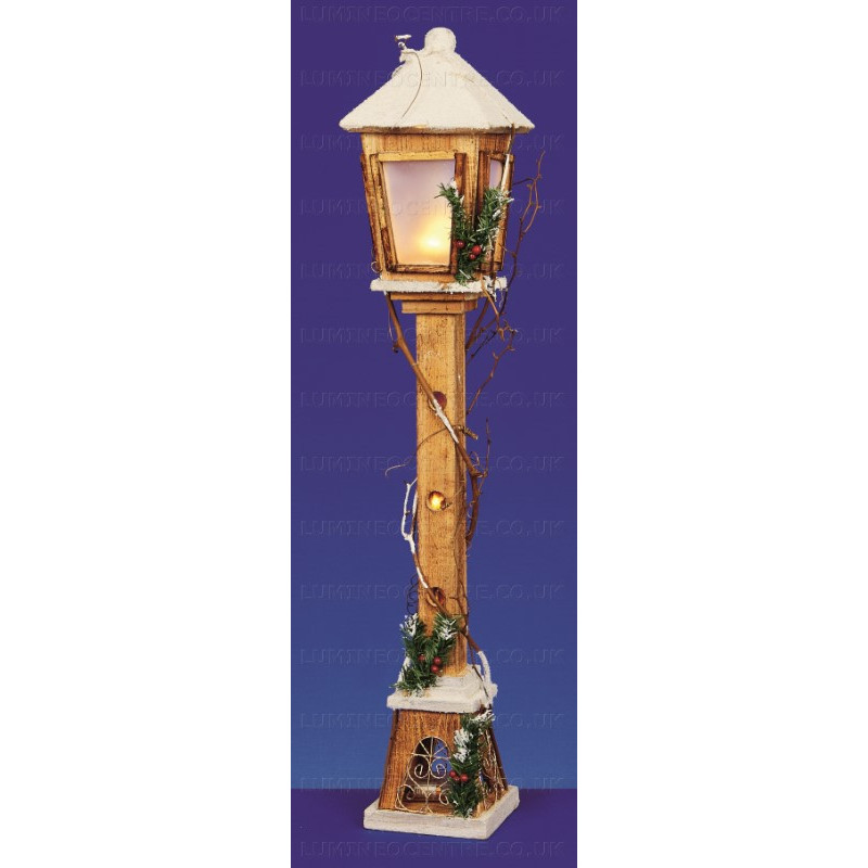 Premier Wooden Illuminated Lamp Post 80cm Warm White