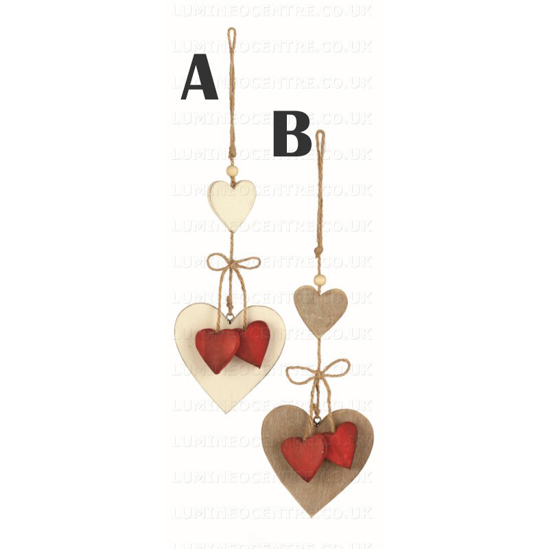 Premier 30cm Hanging Wooden Hearts