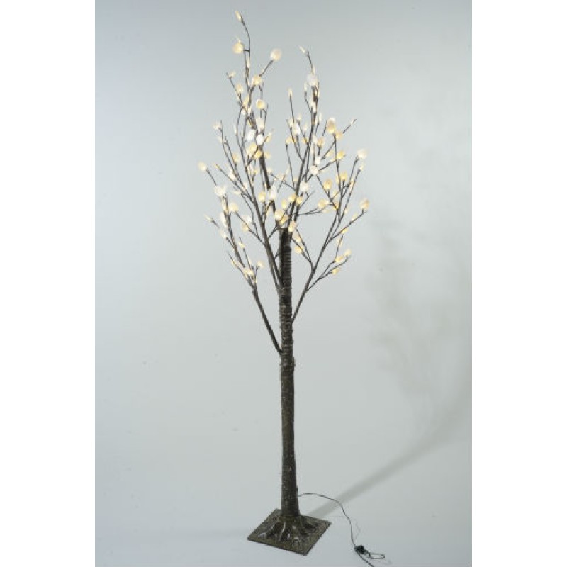 Lumineo 125cm Warm White LED Silver Dollar Tree