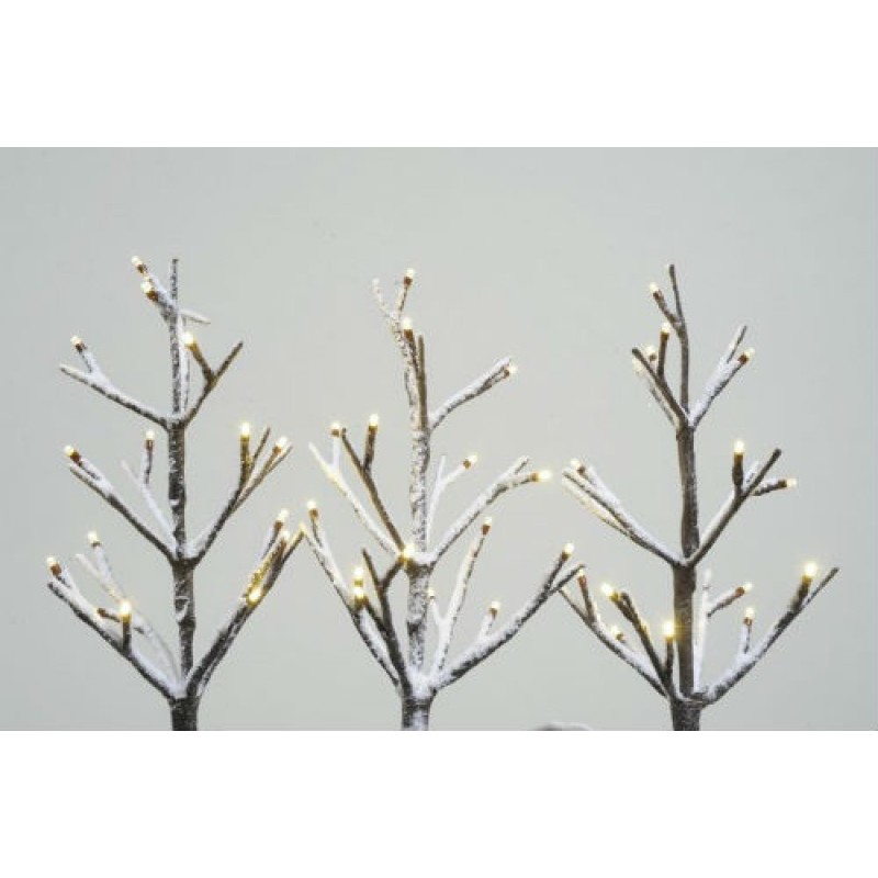 Lumineo 3 Warm White LED Mini Snowy Christmas Trees