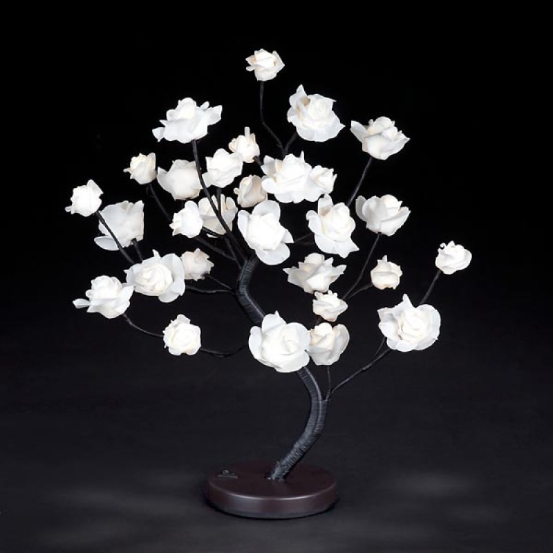 Snow Time 45cm Warm White LED Indoor Rose Tree