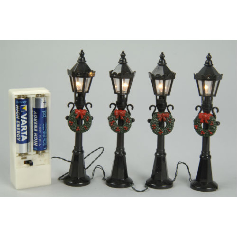 Lumineo 4 Miniature Battery Operated Street Lamps