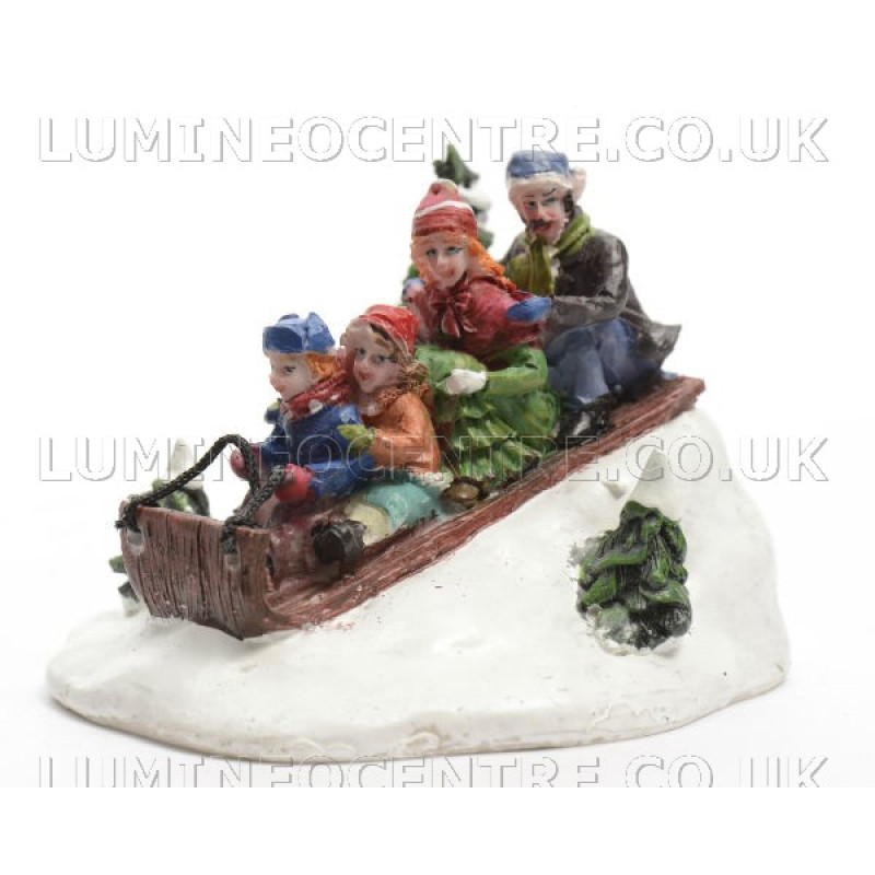 Lumineo Miniature Family on a Sliegh Figure
