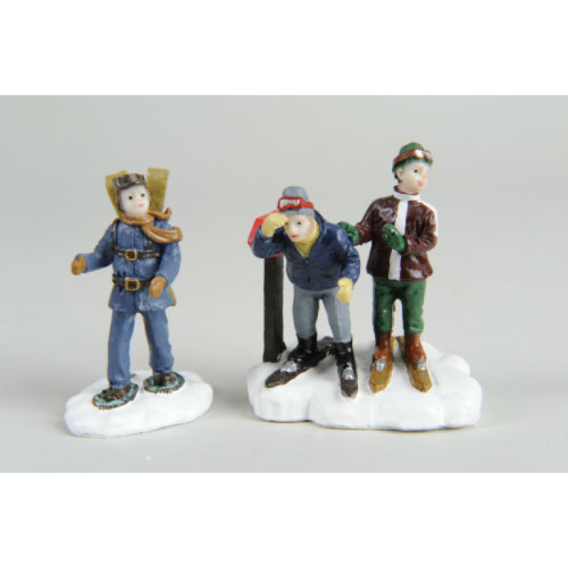 Lumineo Set of 2 Skier figurines