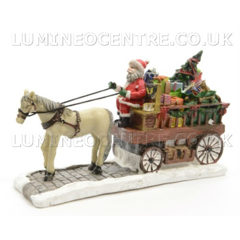 Lumineo Miniature Santa's Horse and Carriage