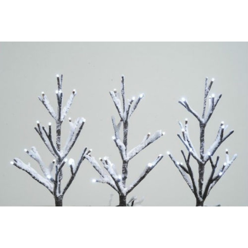 Lumineo 3 Cool White LED Mini Snowy Christmas Trees