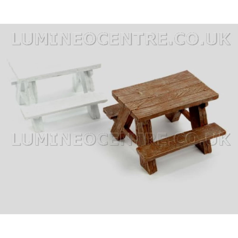 Bloom'its Miniature Picnic Table Available in White and Brown